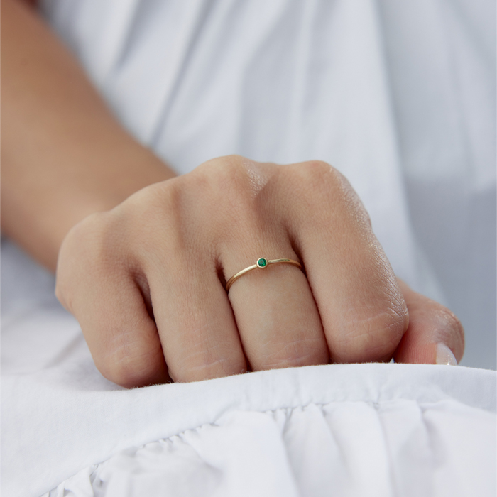 Yeşil Mini Tektaş Yüzük - RİTİM (1)