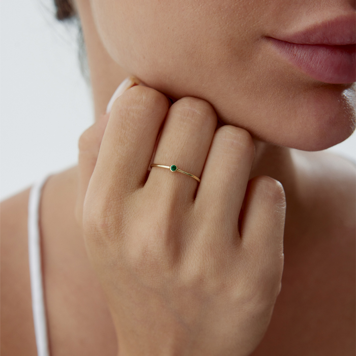 Yeşil Mini Tektaş Yüzük - RİTİM