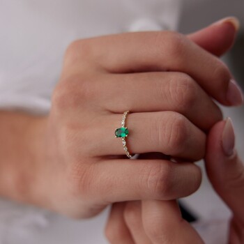 Yeşil Oval Yüzük - 2