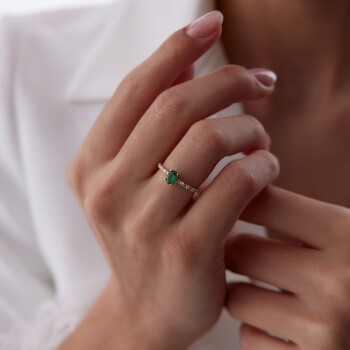 Yeşil Oval Yüzük - 3