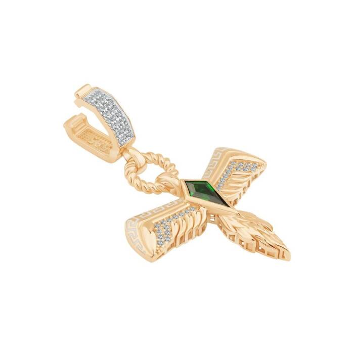 Yeşil Taşlı Anka Kuşu Charm - 2