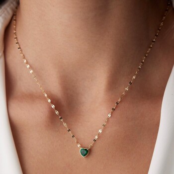 Yeşil Taşlı Boomerang Kolye - Rayna