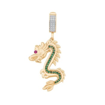 Yeşil Taşlı Ejderha Charm - Ema