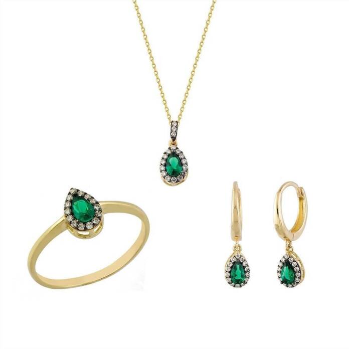 Yeşil Taşlı Set - 2