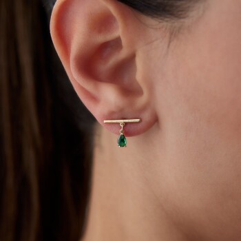 Yeşil vidalı küpe - Garo