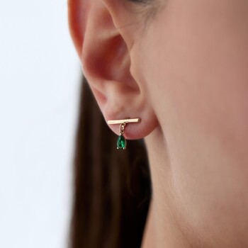 Yeşil vidalı küpe - 2