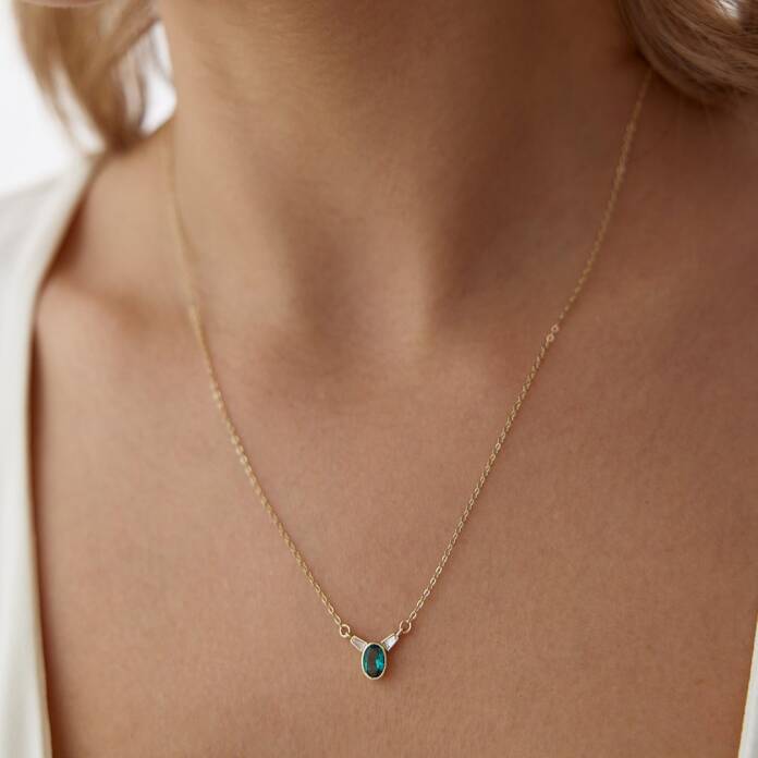 Yeşil & White Taşlı Kolye - 2