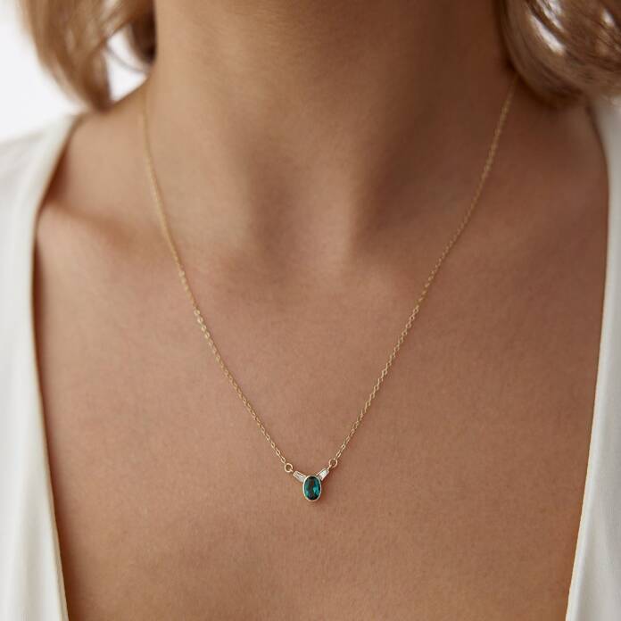 Yeşil & White Taşlı Kolye - 3