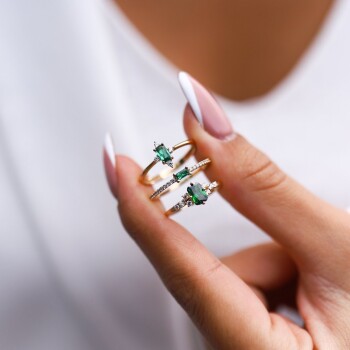 Yeşil Yarımtur Su Yolu Yüzük - Cemart (1)