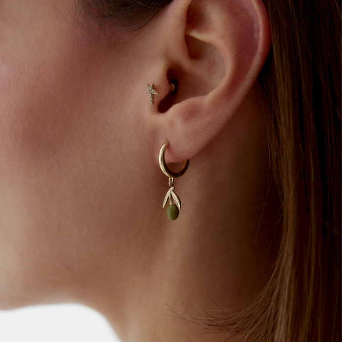 Yeşil Zeytin Sallantılı Küpe - Rayna (1)