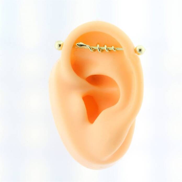 Yılan Motifli Köprü Piercing - 2