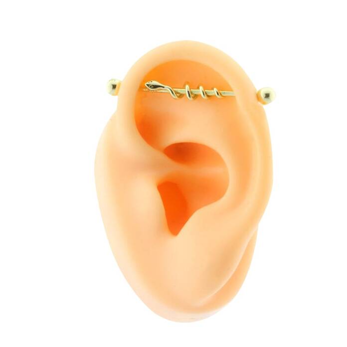 Yılan Motifli Köprü Piercing - 3