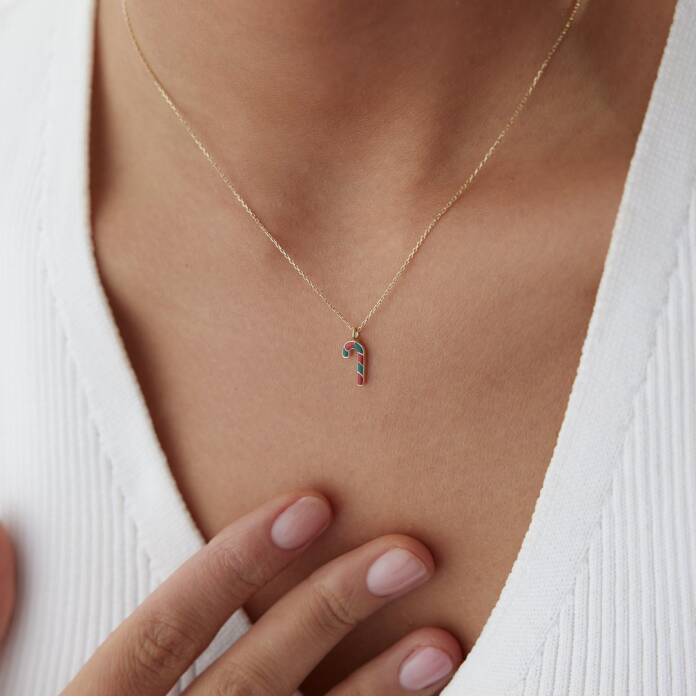 Yılbaşı Baston Şeker Kolye - 2