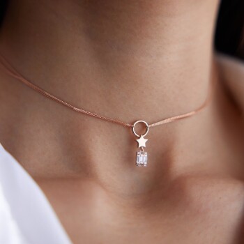 Yıldız Bagetli Choker Kolye - Rayna