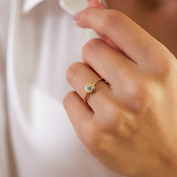 Yıldız Desen Firuze Yüzük - 1