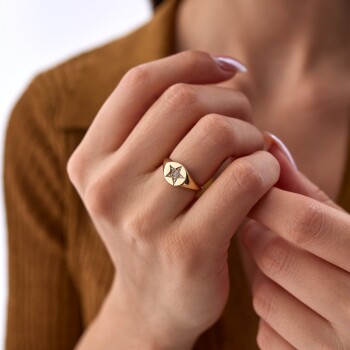 Yıldız Detay Şovalye Yüzük - Rayna