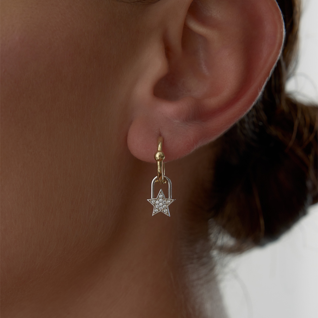 Yıldız Halka Point Küpe - 2