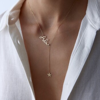 Yıldız Sallantılı İsim Kolye - Özkonak (1)