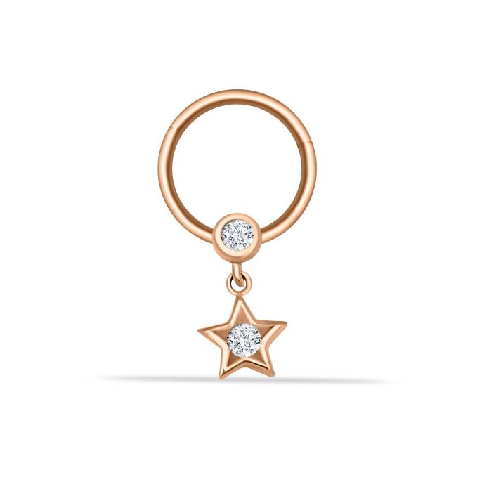 Yıldız Sallantılı Minimal Halka Piercing - 1