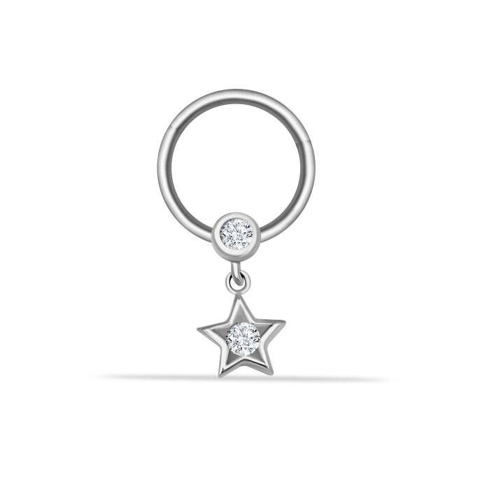 Yıldız Sallantılı Minimal Halka Piercing - 2