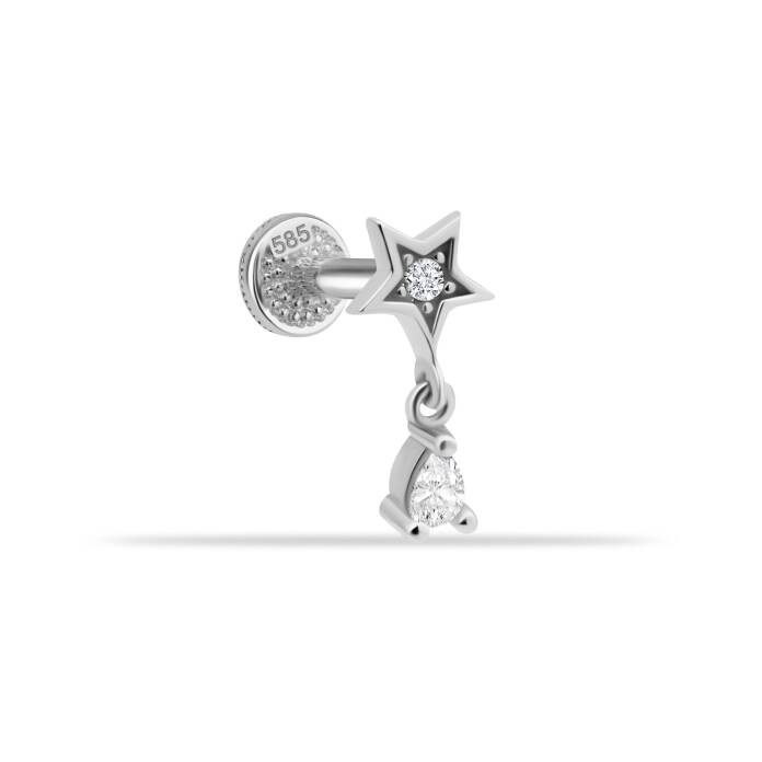 Yıldız Taş Sallantılı Minimal Tragus Piercing - 3