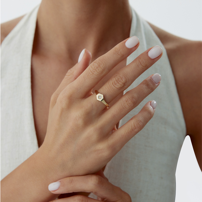 Yıldız Tektaş Şovalye Yüzük - Rayna