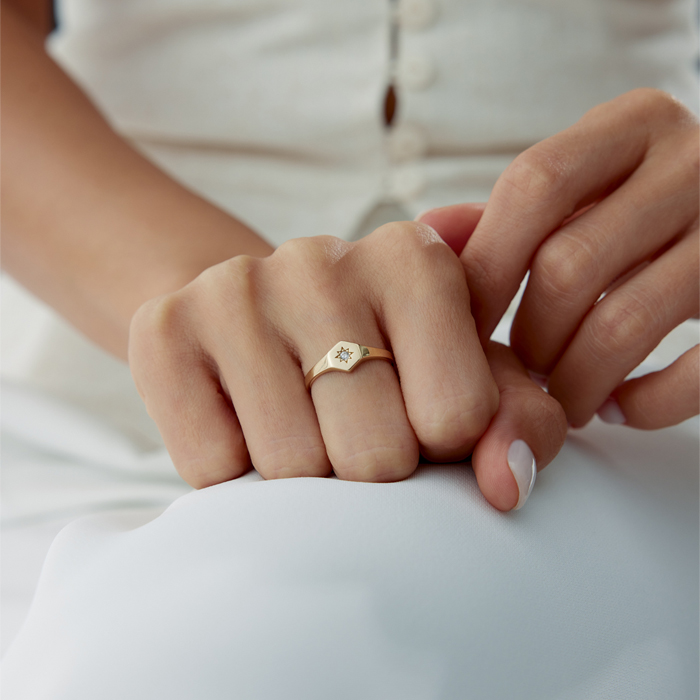 Yıldız Tektaş Şovalye Yüzük - Rayna (1)