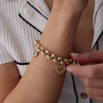 Yıldız ve Kalp Charm Bileklik - Reha