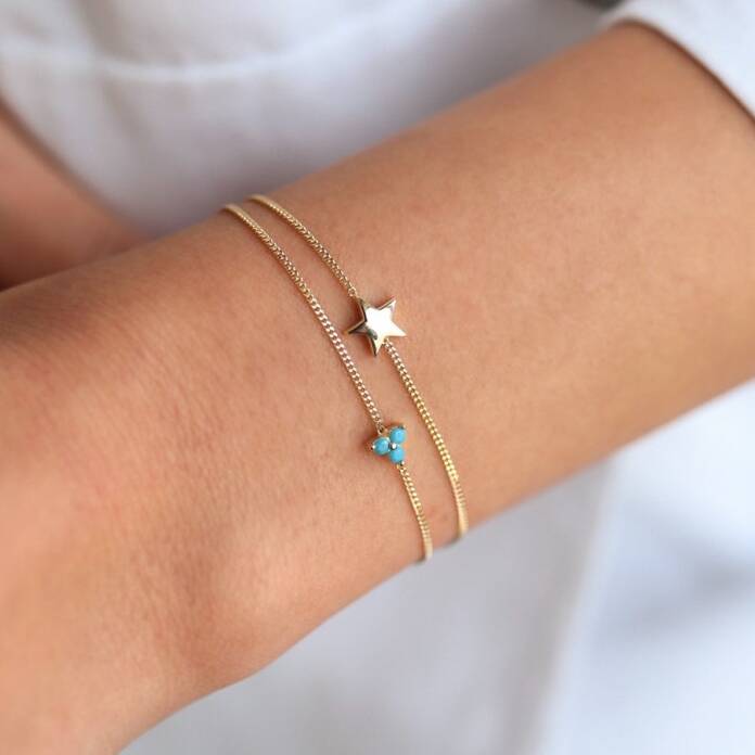 Yıldızlı Firuzeli İkili Bileklik - 1