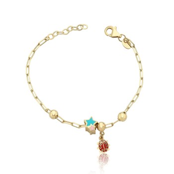 Yıldızlı Uğur Böceği Çocuk Bilekliği - Melike