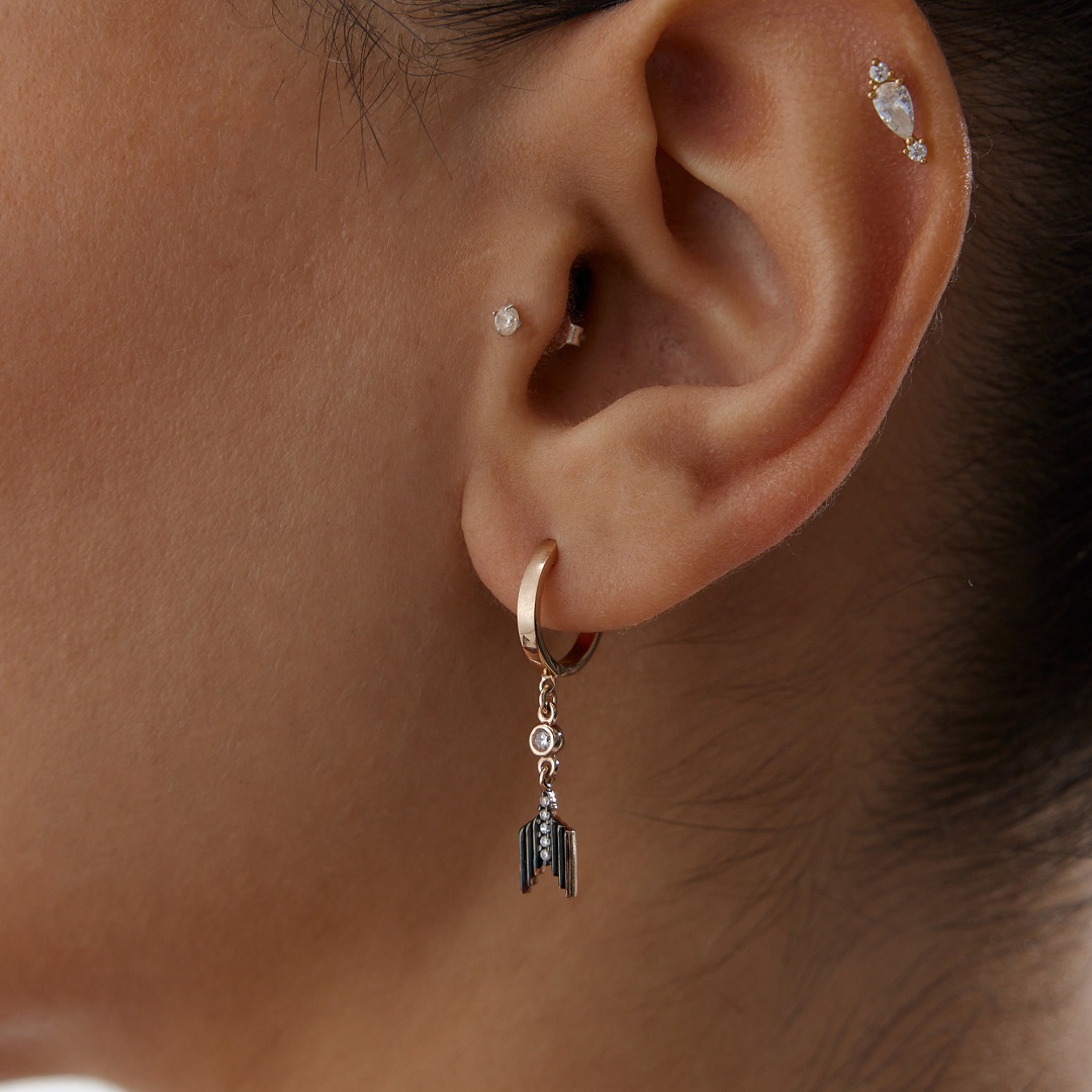 Yukarı Yön Sallantılı Küpe - 2