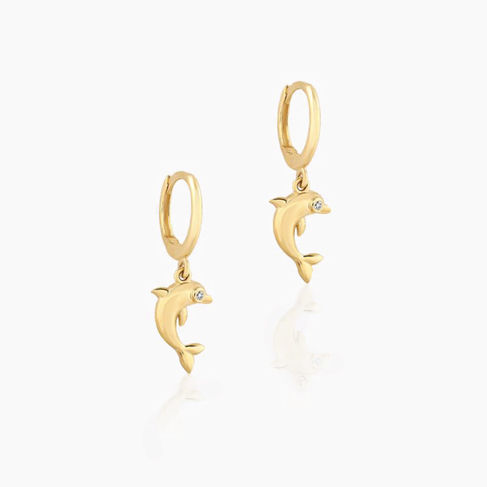 Yunus Balığı Halka Sallantılı Çocuk Küpesi - Melike