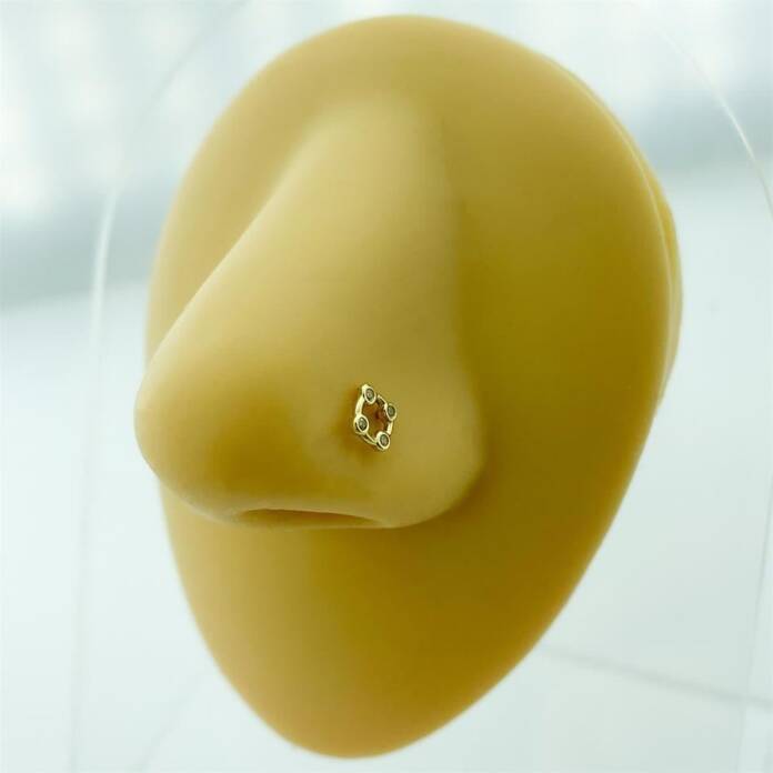 Yuvarlak 4 Taşlı Altın Hızma - 2