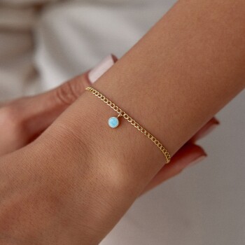 Yuvarlak Aqua Charm Bileklik - Alen