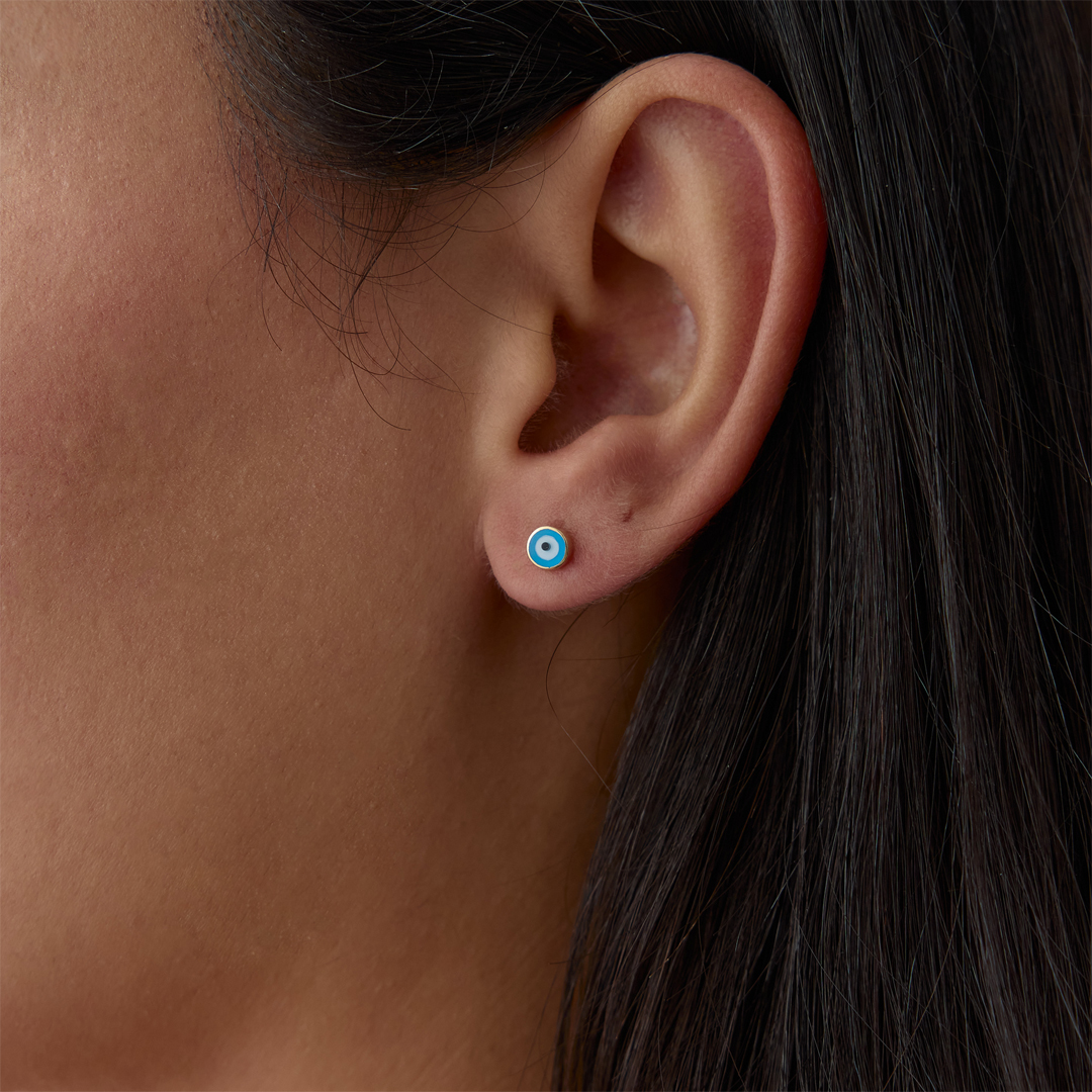 Yuvarlak Eye Nazar Küpe - 1