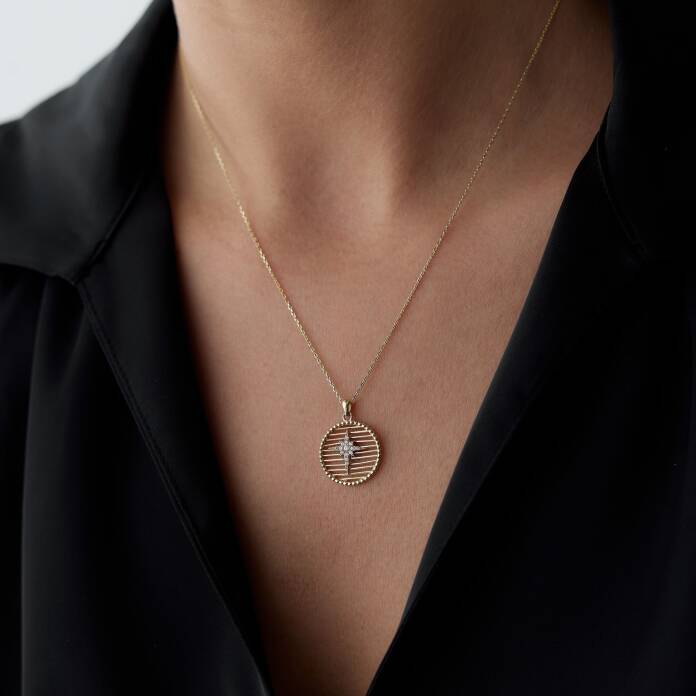 Yuvarlak Izgara Kutup Yıldızı kolye - 1