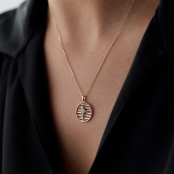 Yuvarlak Izgara Kutup Yıldızı kolye - Rayna (1)