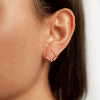 Yuvarlak Model Vidalı Küpe - Rayna