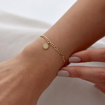 Yuvarlak Plaka Charm Bileklik - Alen