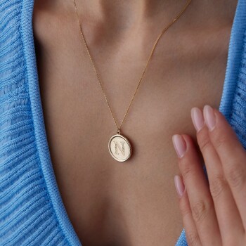 Yuvarlak Plaka Harf Kolye - İnka (1)