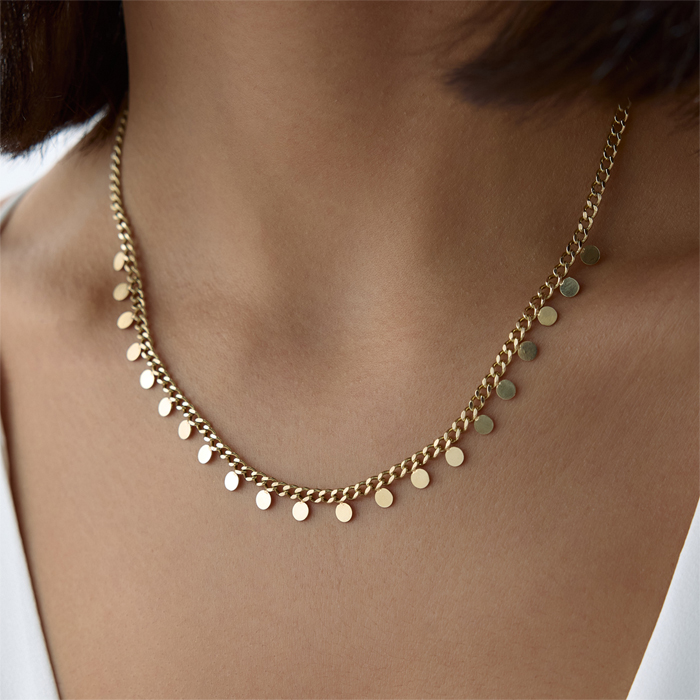 Yuvarlak Pullu Gurmet Kolye - KARDEŞLER