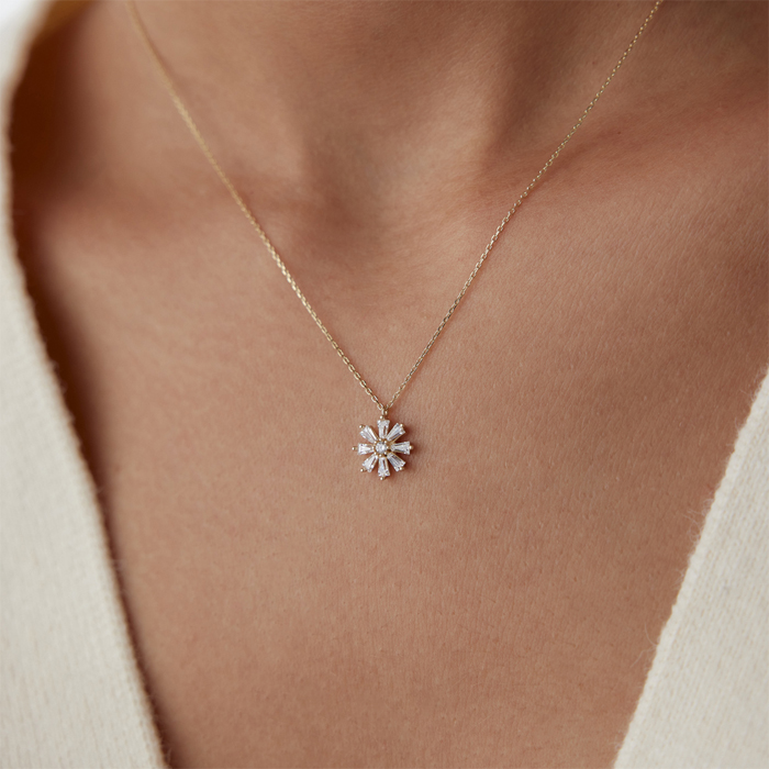 Zarif Çiçek Baget Kolye - Rayna