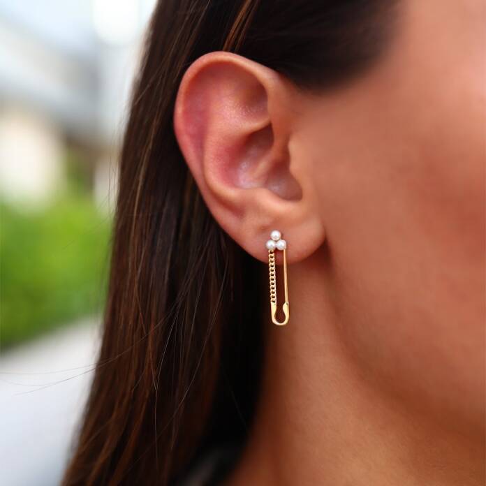 Zarif İncili Ataç Küpe - 1