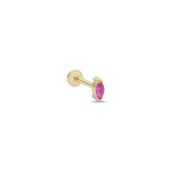Zarif Kırmızı Taşlı Tragus Piercing - Alen