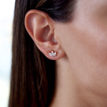 Zarif Lotus Küpe - Rayna