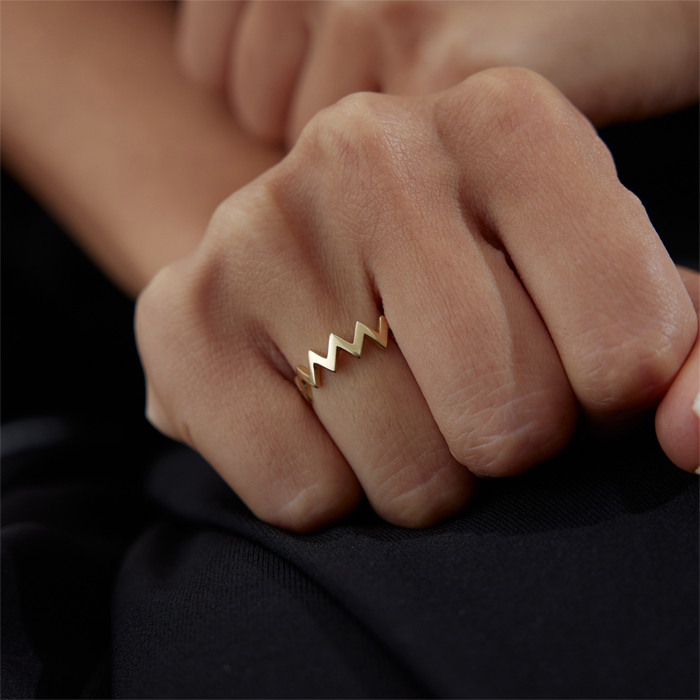 Zig Zag Band Yüzük - Rayna