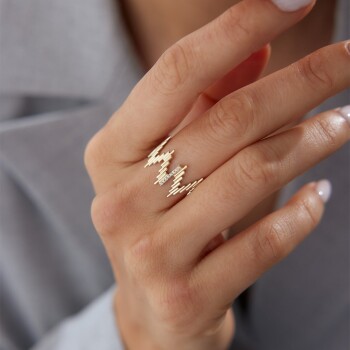 Zig Zag Bar Yüzük - Cemart