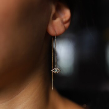 Zincir Kirpik Küpe - Rayna