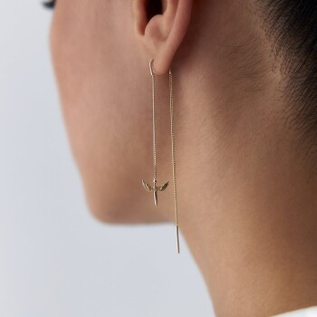 Zincir Sallantılı Mikail Kılıcı Küpe - 3