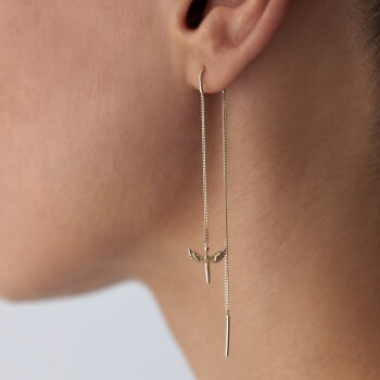 Zincir Sallantılı Mikail Kılıcı Küpe - 4